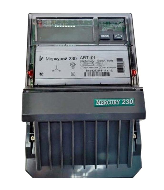 Счетчик Меркурий 230 ART-01 RN 5-60А/400В (мнтар.) ЖКИ (монт. пл.)